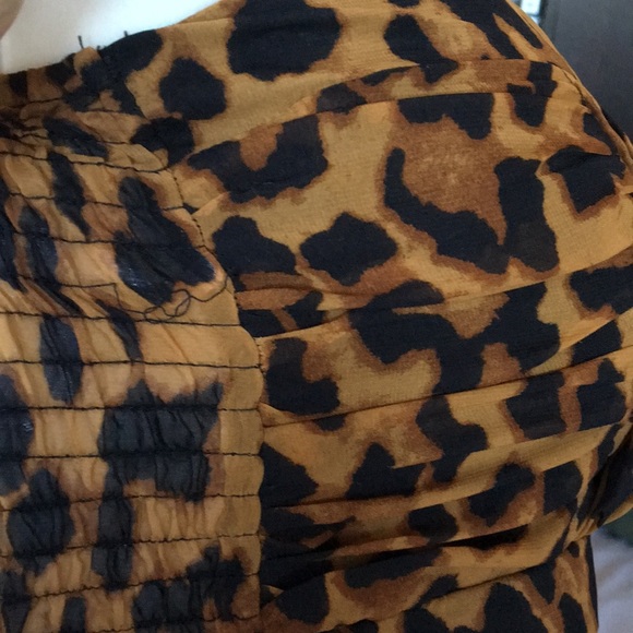 🎁GIFTED🎁 ENLIN Leopard Black Strapless Dress - Picture 3 of 8